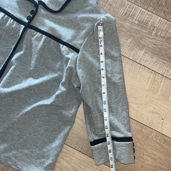 Motto Brand button up colored cardigan/jacket sweatshirt material gray/black L - Picture 10 of 10